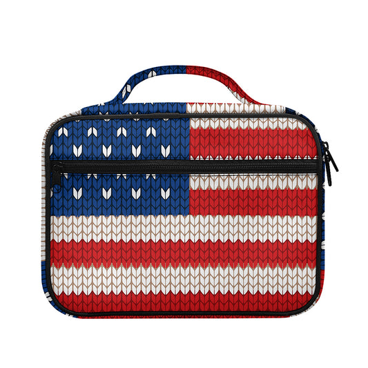 American Flag Knitted Print Briefcase Bible Bag