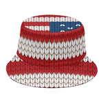 American Flag Knitted Print Bucket Hat