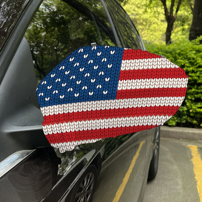 American Flag Knitted Print Car Side Mirror Covers