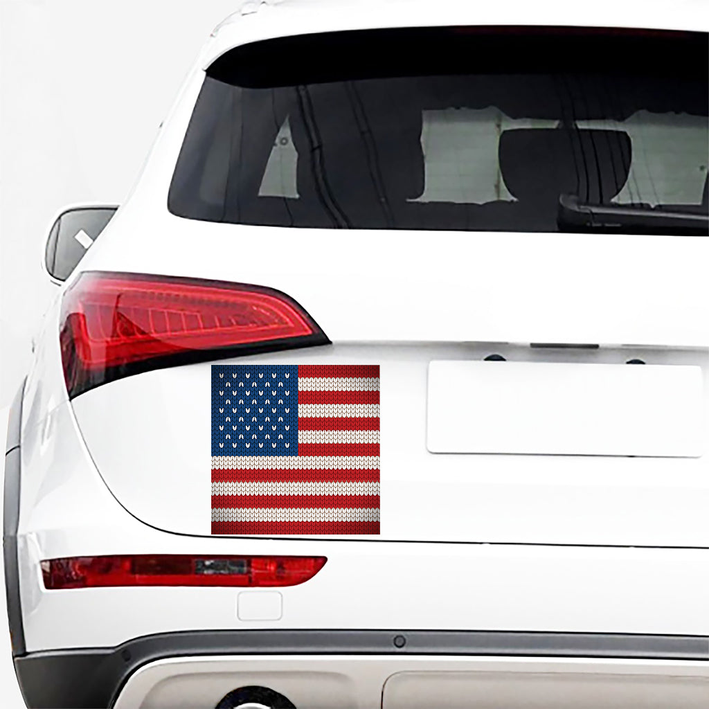 American Flag Knitted Print Car Sticker