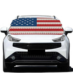 American Flag Knitted Print Car Windshield Snow Cover