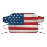 American Flag Knitted Print Car Windshield Snow Cover