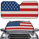 American Flag Knitted Print Car Windshield Sun Shade