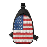 American Flag Knitted Print Chest Bag