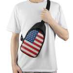 American Flag Knitted Print Chest Bag