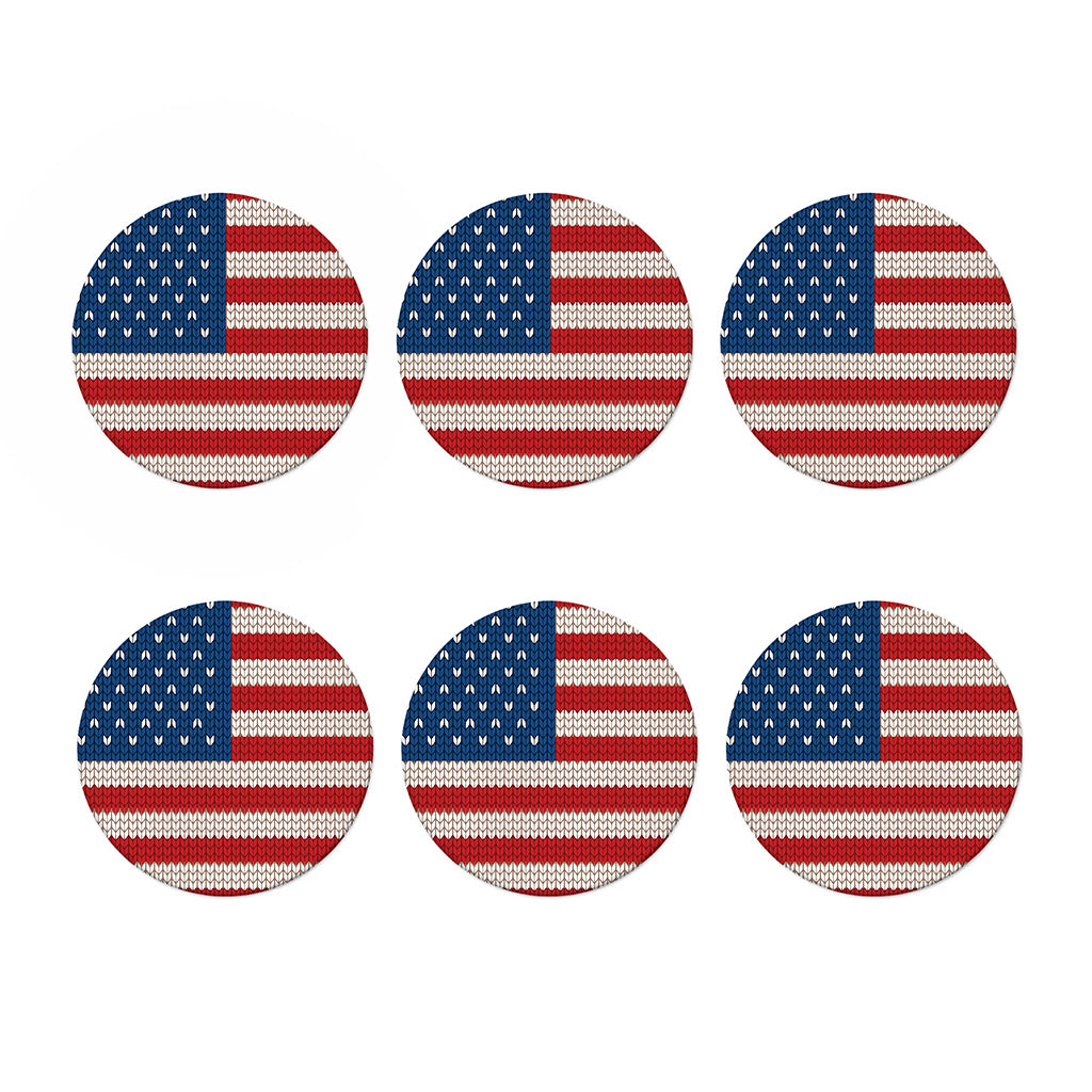 American Flag Knitted Print Coaster Set