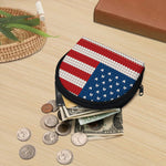 American Flag Knitted Print Coin Purse