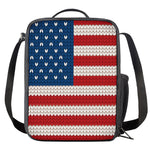 American Flag Knitted Print Crossbody Lunch Bag