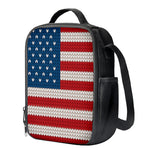 American Flag Knitted Print Crossbody Lunch Bag