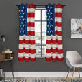 American Flag Knitted Print Grommet Curtain Panels