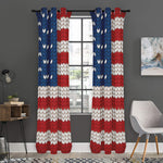 American Flag Knitted Print Curtain