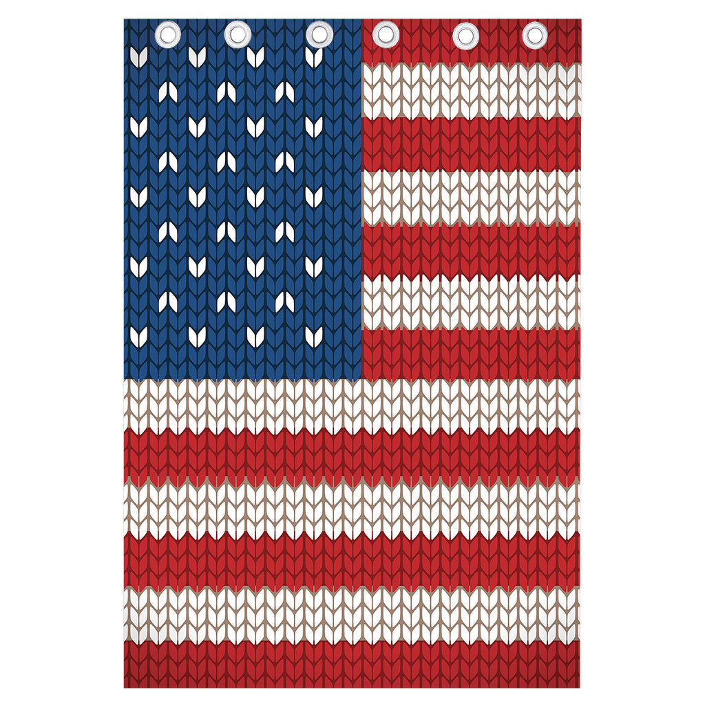 American Flag Knitted Print Curtain