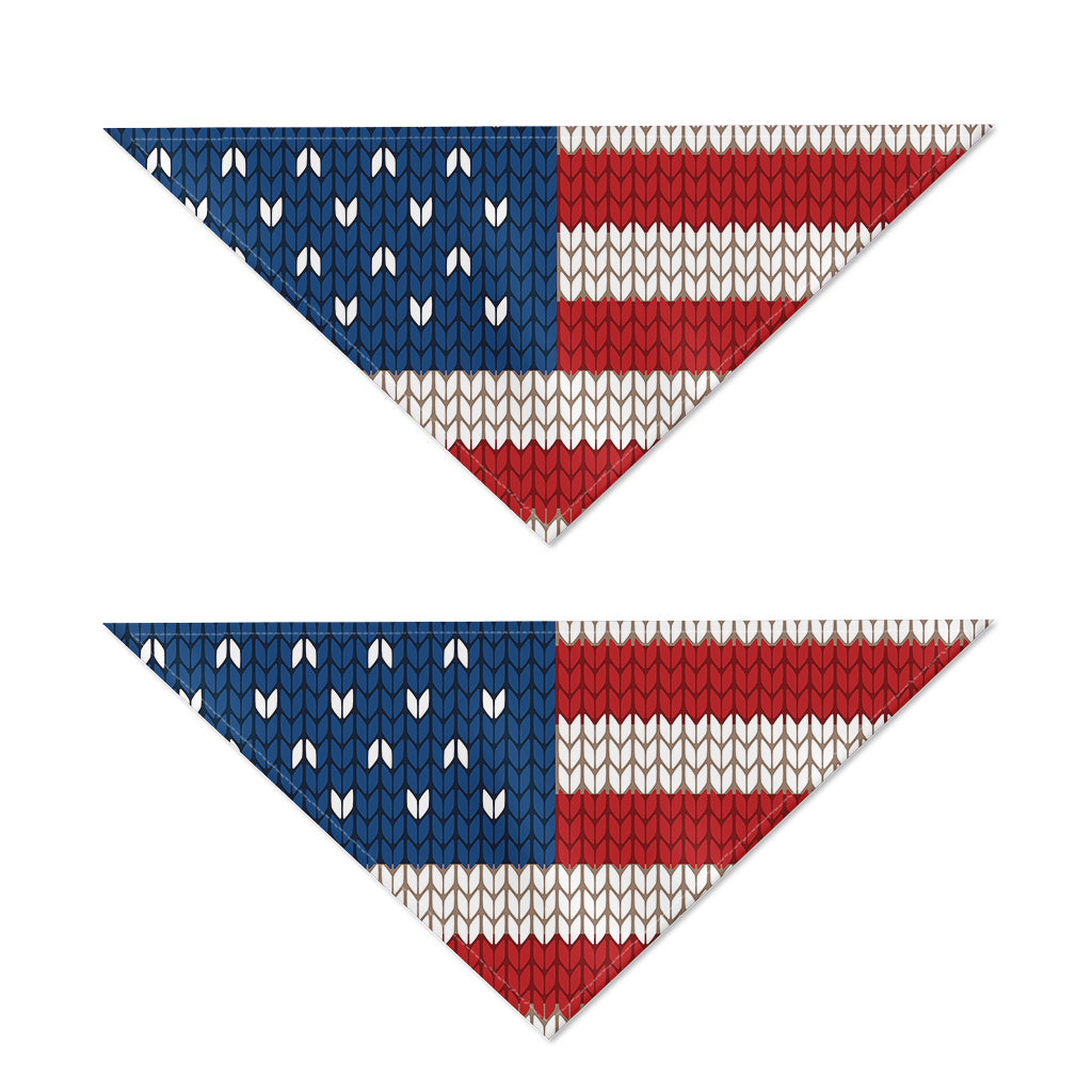 American Flag Knitted Print Dog Bandana