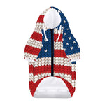 American Flag Knitted Print Dog Zip Up Hoodie
