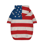 American Flag Knitted Print Dog Zip Up Hoodie