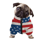 American Flag Knitted Print Dog Zip Up Jacket