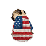 American Flag Knitted Print Dog Zip Up Jacket