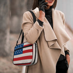 American Flag Knitted Print Double Strap Bible Bag