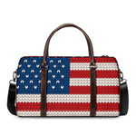 American Flag Knitted Print Duffle Bag