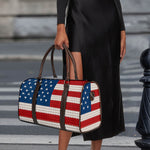 American Flag Knitted Print Duffle Bag