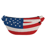 American Flag Knitted Print Fanny Pack
