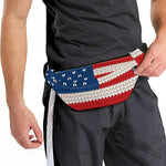 American Flag Knitted Print Fanny Pack