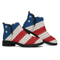 American Flag Knitted Print Flat Ankle Boots
