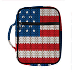 American Flag Knitted Print Front Pocket Bible Bag