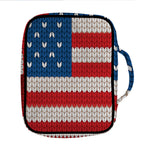American Flag Knitted Print Front Pocket Bible Bag