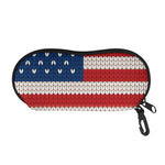 American Flag Knitted Print Glasses Case