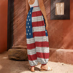 American Flag Knitted Print Harem Pants