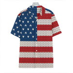 American Flag Knitted Print Hawaiian Shirt