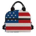 American Flag Knitted Print Insulated Lunch Bag