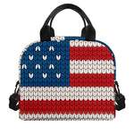 American Flag Knitted Print Insulated Lunch Bag