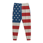 American Flag Knitted Print Jogger Pants
