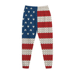 American Flag Knitted Print Jogger Pants
