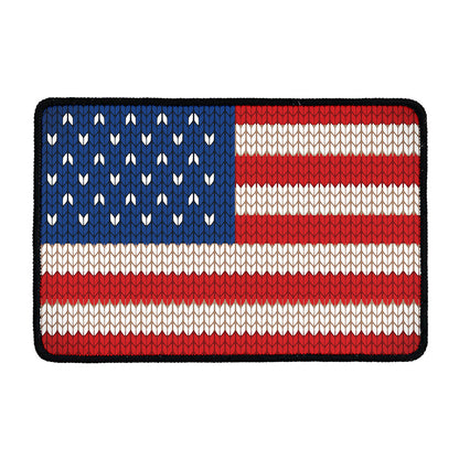 American Flag Knitted Print Kitchen Mat