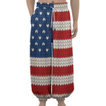 American Flag Knitted Print Lantern Pants