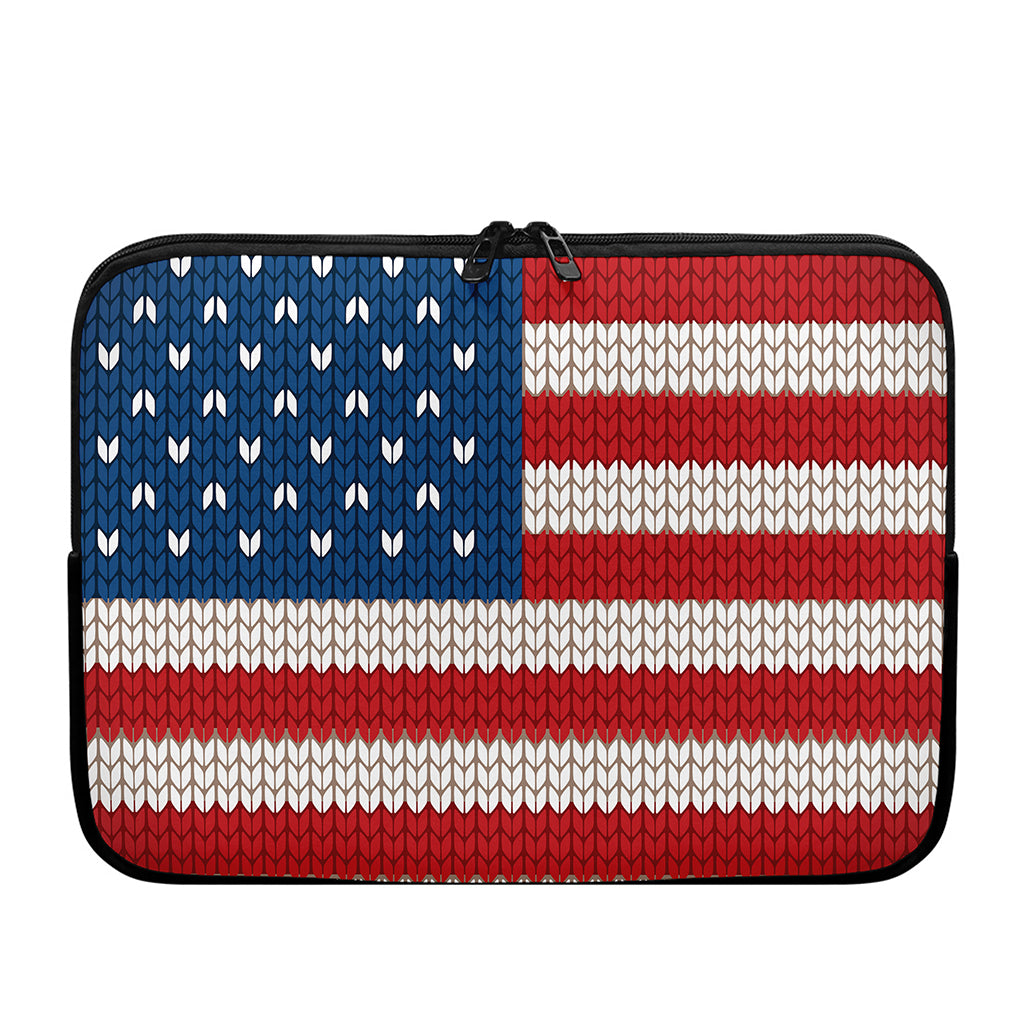 American Flag Knitted Print Laptop Sleeve