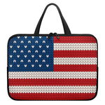 American Flag Knitted Print Laptop Sleeve With Handle