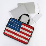 American Flag Knitted Print Laptop Sleeve With Handle