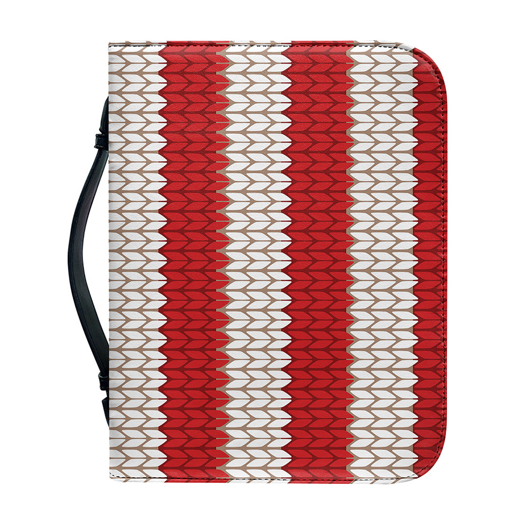 American Flag Knitted Print Leather Bible Cover
