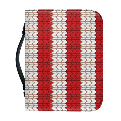 American Flag Knitted Print Leather Bible Cover