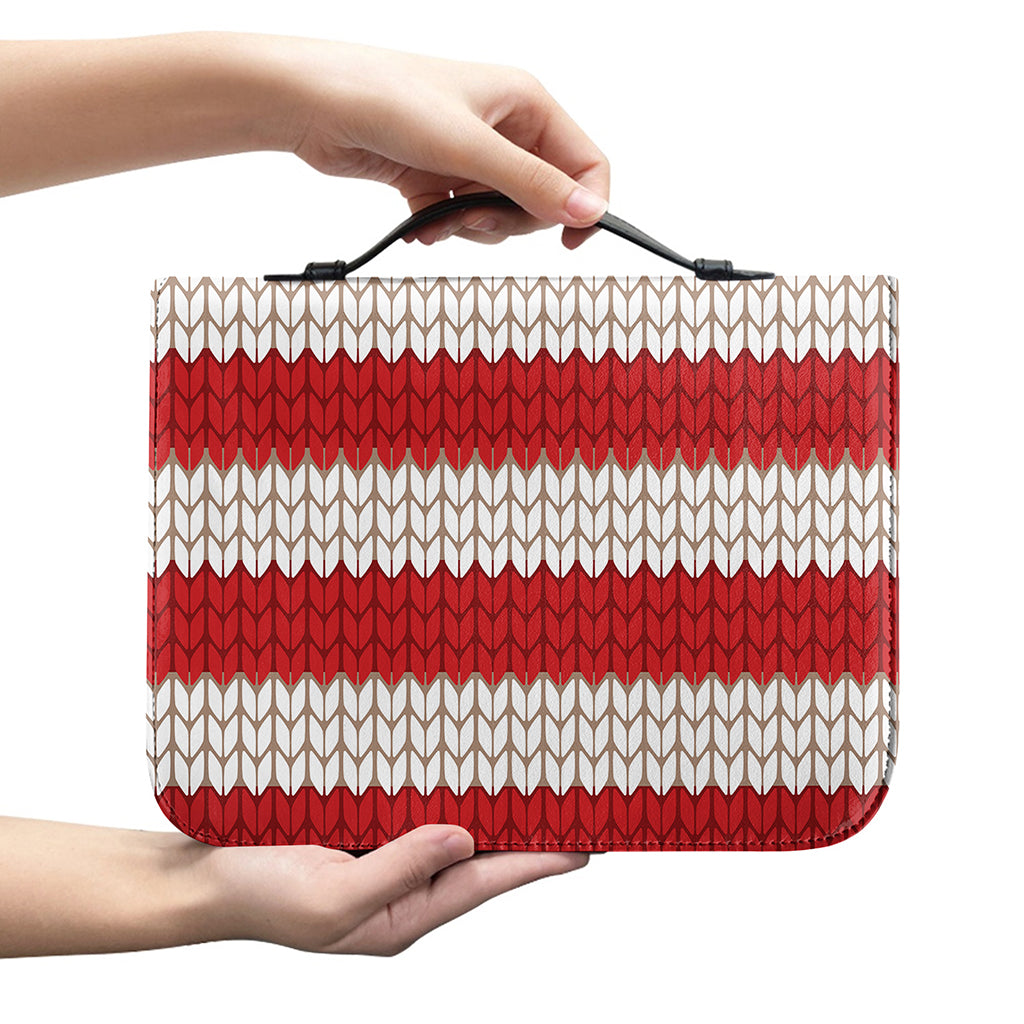 American Flag Knitted Print Leather Bible Cover