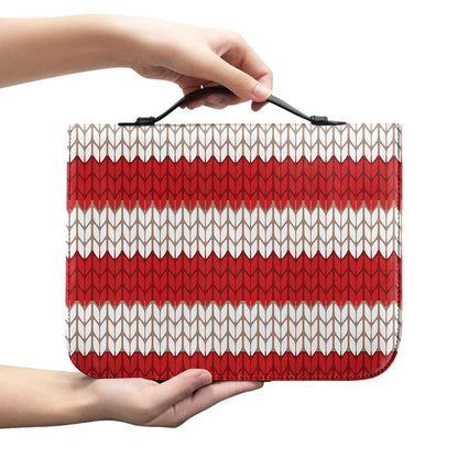 American Flag Knitted Print Leather Bible Cover