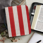 American Flag Knitted Print Leather Bible Cover