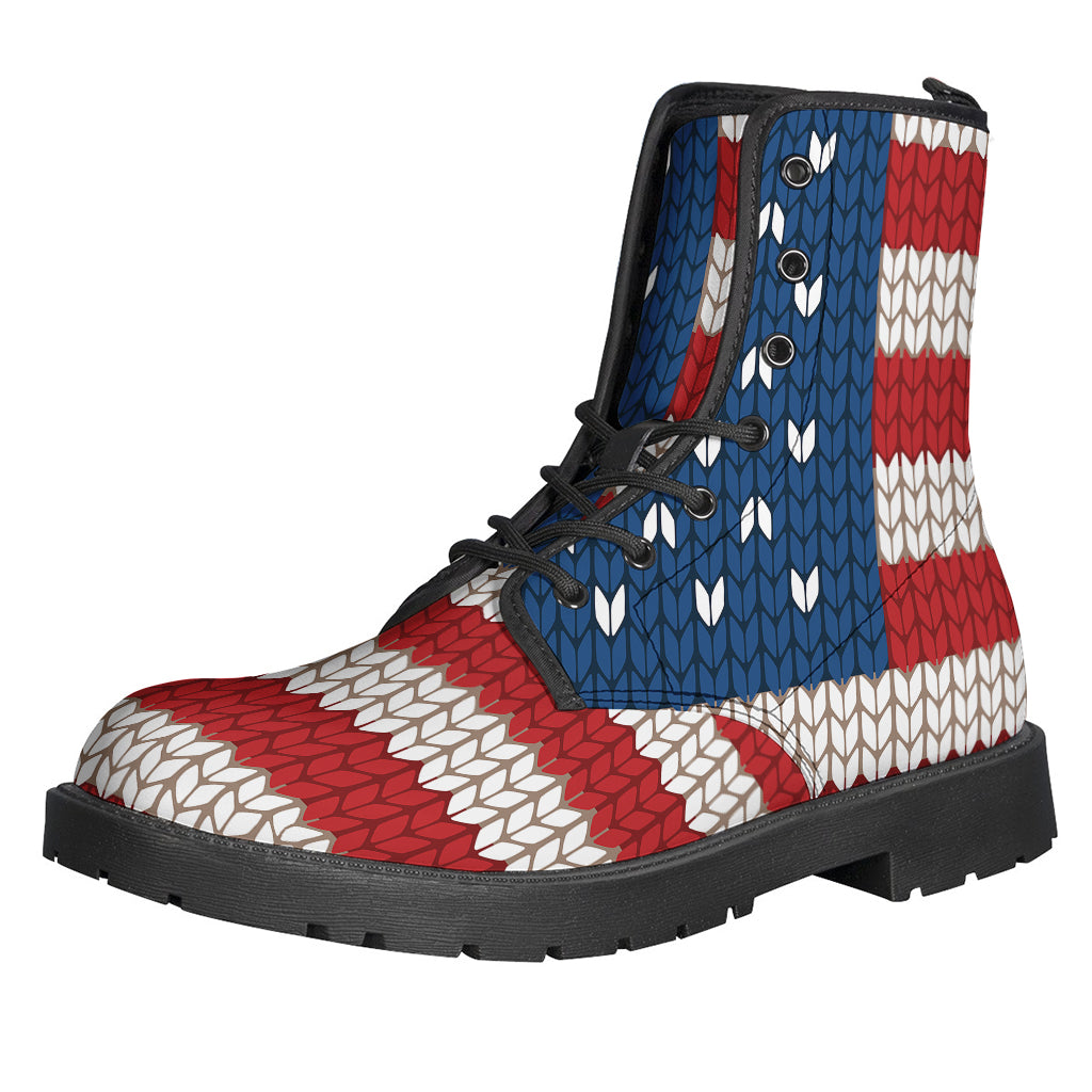 American Flag Knitted Print Backpack