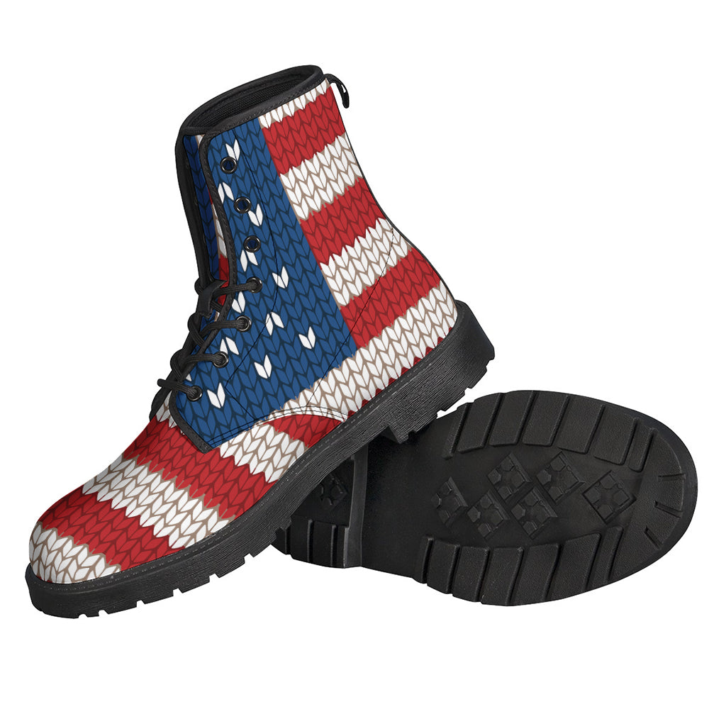 American Flag Knitted Print Backpack