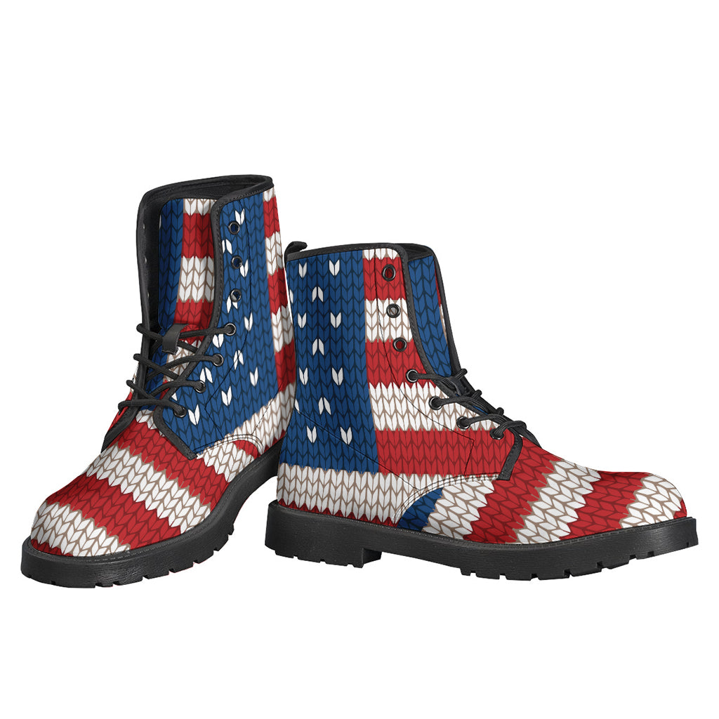 American Flag Knitted Print Backpack