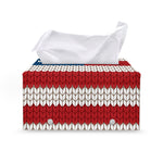 American Flag Knitted Print Leather Tissue Box Cover